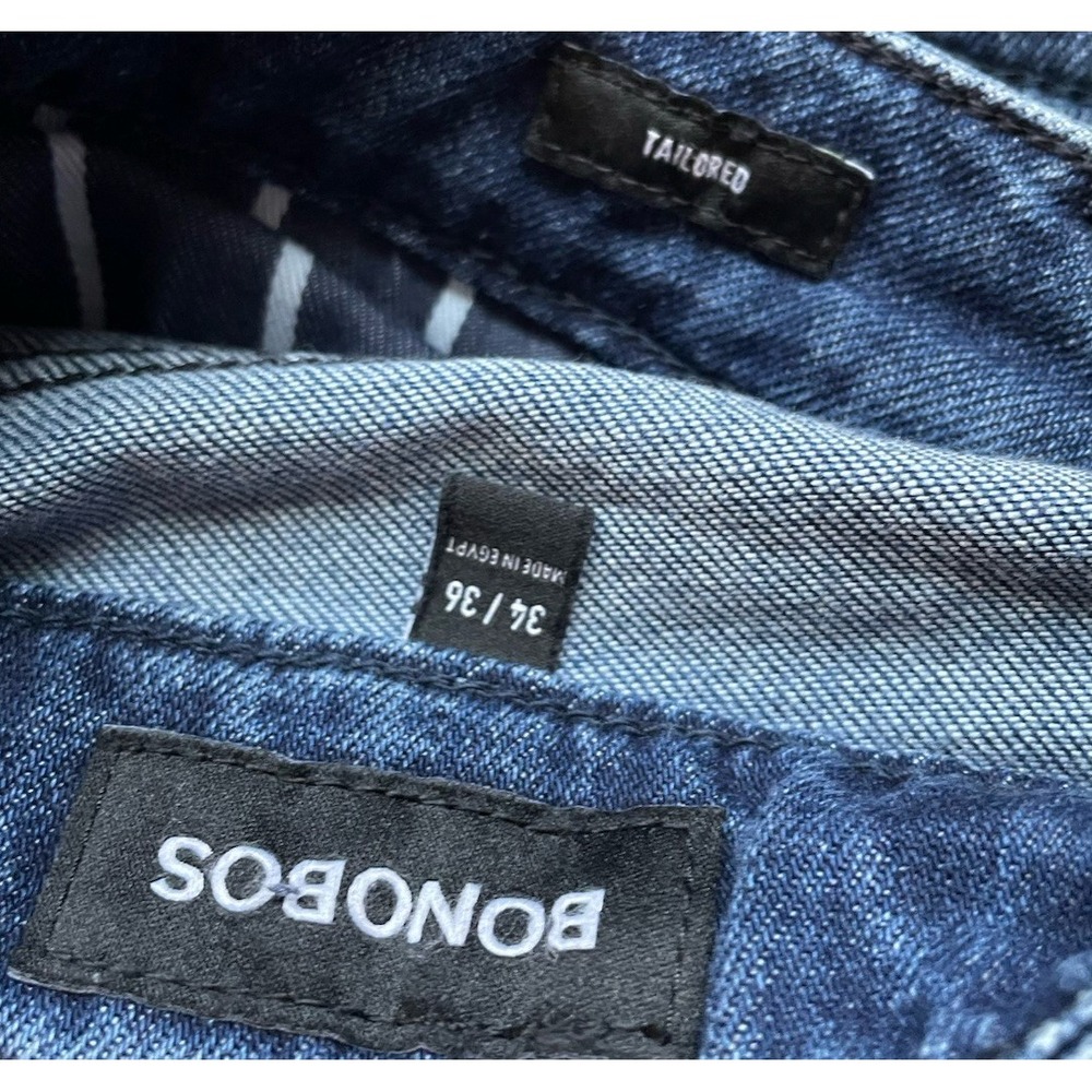 Bonobos Tailored Fit Jeans Mens 34x36 Denim Blue Cotton Stretch Medium Wash - Picture 5 of 9